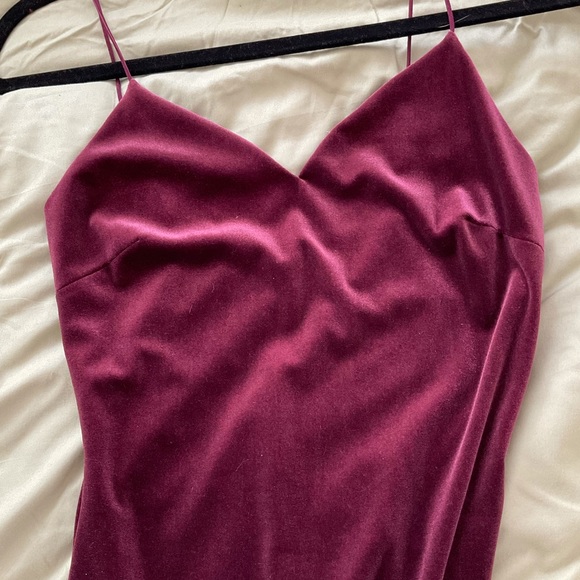Maroon Velvet Dress - Picture 2 of 3